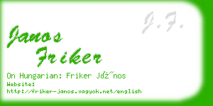 janos friker business card